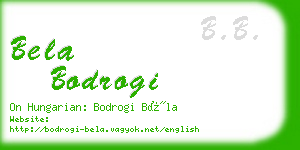 bela bodrogi business card